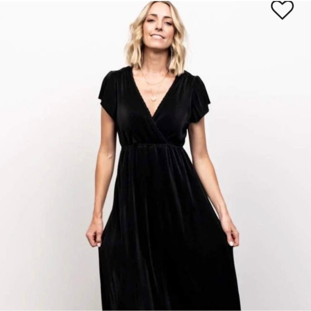 Baltic Born Athena Ribbed Maxi Dress size Medium Black